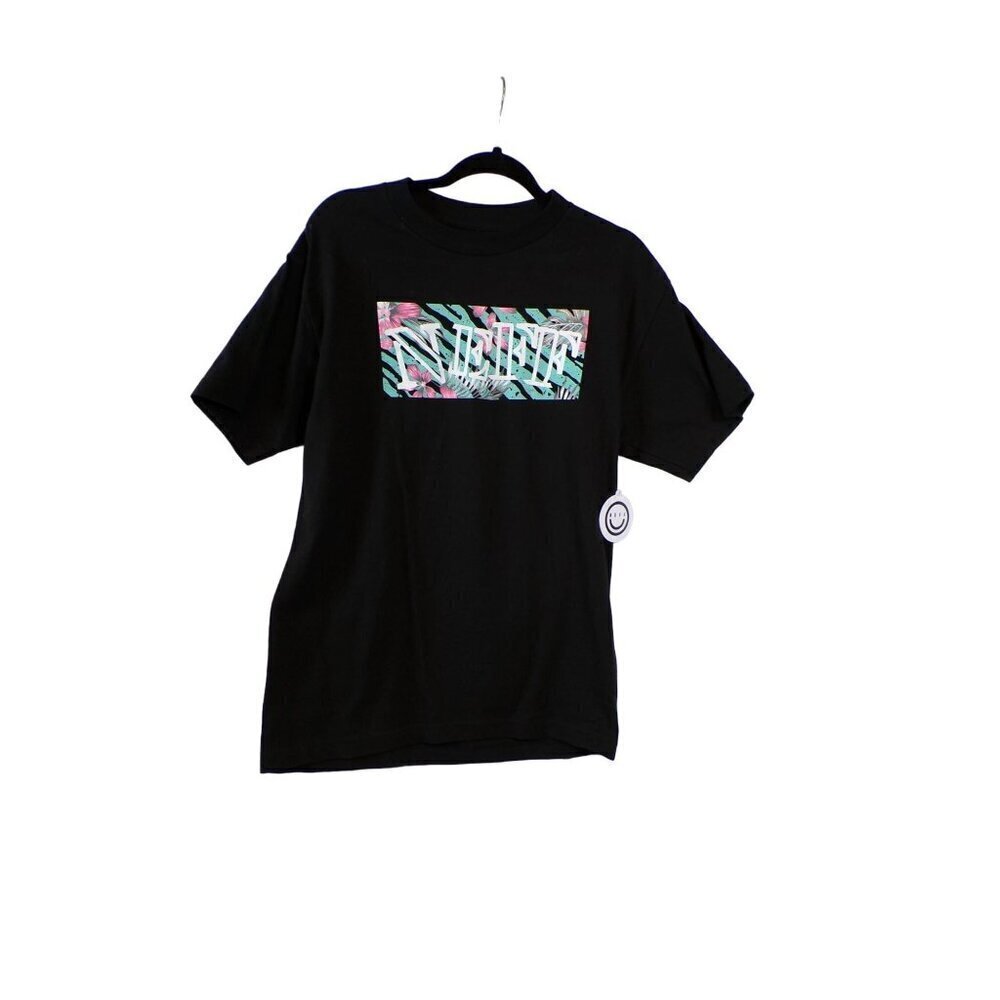 Neff Mens Floral Fill Logo Black Tiger Tee Shirt Size: M NWT